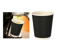 STARPAK Gobelet en carton 'Ripple Wall', 0,2 l, noir