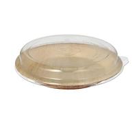 Starpak Lot de 50 assiettes rondes en feuille de palmier 500 ml Ø 23 cm · 5,3 cm avec couvercle en RPET