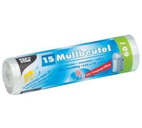 STARPAK Sacs poubelle HDPE 60 litres transparent 15 sacs