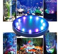 STARPIA 12 LED Lampe Bulle Aquarium Submersible, Lumière Colorée à Bulle d’Air Subemersible Lampe, 12.5cm LED Éclairage Décoration Lumière Colorée avec Bulle d’Air