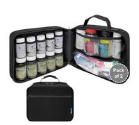 StarPlus2 - Lot de 2 - Grand Pilulier Rembourré Organisateur de Médicaments Sac à Médicaments Vitamines et Fournitures Médicales avec Poches Fixes - Noir (sans Verrouille)