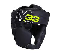 Starpro M33 Casque de Boxe en Cuir Synthétique Mat pour la Protection de la Tête Pendant l'Entraînement en Boxe, Muay Thaï, Kickboxing, Fighting & Training - Hommes & Femmes - Noir et Vert