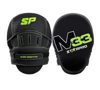Starpro M33 Pattes d'ours Boxe Incurvé avec Sangle Réglable en Cuir Synthétique Mat pour Hook'n'Jab et Coaching en Boxe, MMA, Kickboxing, Arts Martiaux, Muay Thai et Entraînement - Noir et Vert