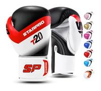 Starpro T20 Gants de Boxe en Cuir Synthétique. Gants de Formation Professionnelle en Muay Thaï, Kickboxing, Fitness et Boxercise, pour Hommes & Femmes. 8 Oz 10 Oz 12 Oz 14 Oz 16 Oz