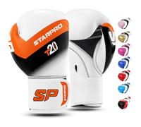 Starpro T20 Gants de Boxe en Cuir Synthétique. Gants de Formation Professionnelle en Muay Thaï, Kickboxing, Fitness et Boxercise, pour Hommes & Femmes. 8 Oz 10 Oz 12 Oz 14 Oz 16 Oz - Couleurs variée