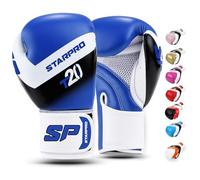 Starpro T20 Gants de Boxe en Cuir Synthétique. Gants de Formation Professionnelle en Muay Thaï, Kickboxing, Fitness et Boxercise, pour Hommes & Femmes. 8 Oz 10 Oz 12 Oz 14 Oz 16 Oz - Couleurs variée