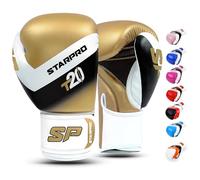 Starpro T20 Gants de Boxe en Cuir Synthétique. Gants de Formation Professionnelle en Muay Thaï, Kickboxing, Fitness et Boxercise, pour Hommes & Femmes. 8 Oz 10 Oz 12 Oz 14 Oz 16 Oz - Couleurs variée