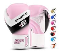 Starpro T20 Gants de Boxe en Cuir Synthétique. Gants de Formation Professionnelle en Muay Thaï, Kickboxing, Fitness et Boxercise, pour Hommes & Femmes. 8 Oz 10 Oz 12 Oz 14 Oz 16 Oz - Couleurs variée