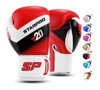 Starpro T20 Gants de Boxe en Cuir Synthétique. Gants de Formation Professionnelle en Muay Thaï, Kickboxing, Fitness et Boxercise, pour Hommes & Femmes. 8 Oz 10 Oz 12 Oz 14 Oz 16 Oz