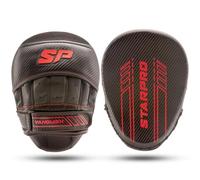 Starpro Vanquish Pattes d’Ours Carbone - Légères & Durables | Ergonomie Grip Core, Protection Poignet & Absorption des Chocs Boxe & MMA (Noir/Rouge, Standard)