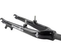 Starre Gabeln für Fahrräder, 28,6 mm, gerade Vorderradgabel, 20 Zoll, 451 V/C/Scheibenbremse, Harte Gabel, Carbonfaser-Vorderradgabeln für Falt-/Mountainbikes/Rennräder, 9 x 100 mm QR (Schwarz glänz