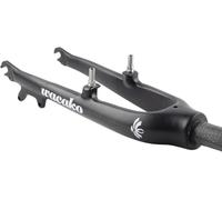 Starre Gabeln für Fahrräder, 28,6 mm, gerade Vorderradgabel, 20 Zoll, 451 V/C/Scheibenbremse, harte Gabel, Carbonfaser-Vorderradgabeln für Falt-/Mountainbikes/Rennräder, 9 x 100 mm QR (Mattschwarz B