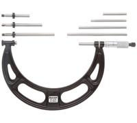 Starrett 224MGRLZ Micromètre à enclume interchangeable, butée à cliquet, écrou de blocage, portée 150-300 mm, graduation 0,01 mm