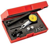 Starrett 3808MAC Indicateur à levier avec bras avec 4 accessoires et 2 colliers de serrage Jaune Diamètre 32 mm Course 0,8 mm Graduation 0,01 mm