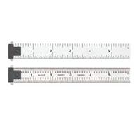 Starrett cd604r-6 Ressort en acier trempé règle avec graduation en pouces avec crochets réversibles, 15,2 cm de longueur, 3/10,2 cm de largeur, 3/162,6 cm d'épaisseur