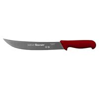 Starrett Couteau à steak incurvé large 250 mm avec manche rouge - BKR205-10