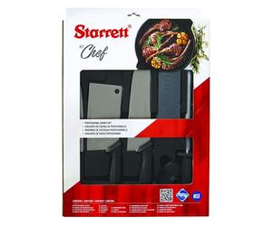 Starrett Lot de 6 couteaux de chef avec manche noir - BKK-6B1