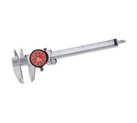 Starrett R120A-6 Pied à coulisse à cadran, en acier inoxydable, cadran rouge, plage de 0 à 15 cm, précision de +/- 0,0254 mm, résolution de 0,0254 mm