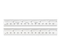 Starrett Règle à ressort en acier trempé avec finition chromée satinée, lecture rapide, graduation millimétrique et pouces - Longueur 49,1 cm, type de graduation 36, épaisseur de 1,2 mm - C636-500