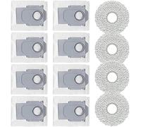 StarRing Lot de 12 sacs à poussière pour robot aspirateur Roborock QV 35A / QR 798 / QR 598 - Comprend 4 chiffons et 8 sacs à poussière