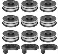 StarRing Lot de 4/8/12 bobines de rechange et cache-bobine pour débroussailleuse Einhell GC-ET 4530 3405685, accessoires pour débroussailleuse, ligne et capuchon (12 pièces)