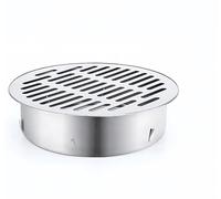 StarRing Siphon de sol rond en acier inoxydable, grille en acier métallique pour douche, filtre anti-colmatage, balcon extérieur, cour, outils ménagers (200 mm)