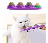 STARROAD-TIM Catnip Balls Jouet pour Chats rotatifs et gourmands, avec Catnip Naturel et balles adhésives (Violet)