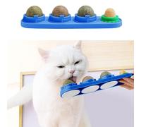 STARROAD-TIM Catnip Balls Jouet pour Chats rotatifs et gourmands, avec Catnip Naturel et balles adhésives (Bleu)