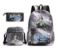 (Starry Black 1) Sac à dos d'école trois pièces Bluey de haute qualité de haute qualité