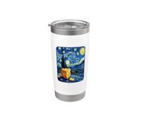 Starry Cheese Night Dairy Funny cheese lover humour Gobelet isotherme en acier inoxydable double paroi