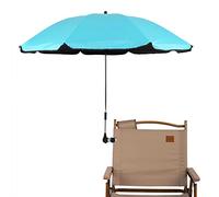 STARRY CITY Parapluie de Chaise Avec Pinces Réglables,UPF 50 +,Parapluie Avec Clip Fixe,pour Terrasse, Plage, Chariot, Poussette, Fauteuil Roulant, Chariot de Golf (L-Bleu)
