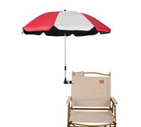 STARRY CITY Parasol de chaise avec pince réglable, UPF 50+, parapluie d'ombrage, parapluie à clipser pour terrasse, plage, poussettes, fauteuils roulants, voiturettes de golf (rouge)