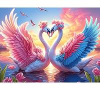Starry Colorful Cygne 500 Pièces Puzzle Créatif en Carton Anti-Déchirure Animal Animal de Compagnie Difficulté Moyenne Activité Manuelle Loisir Créatif Cadeau Fête des Mères Premium 500 PCS/52×38cm