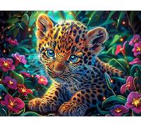 Starry Colorful Léopard 500 Pièces Puzzle Adolescent En Carton Rigide Animal animal de compagnie Difficulté Moyenne Activité Éducative Voyage Déplacement Cadeau Anniversaire Petit Prix 500 PCS/52×38cm