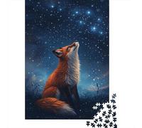 Starry Eyed Fox Under The Night Sky Adulte Puzzle en Bois, 1000 pièces | Pour se détendre après Noël : ce puzzle adulte 1000 pièces offre une activité calme entre deux moments festifs.