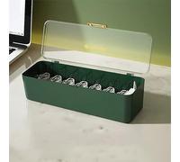 STARRY G Grande boîte de rangement pour câbles avec couvercle, 8 grilles, boîte de rangement de câbles oblique, boîte de rangement pour câbles de données, prise de chargeur, articles divers de bureau,