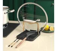 STARRY G Repose-cuillère de cuisine avec support de couvercle, repose-ustensiles de cuisine avec tampon anti-goutte, support de couvercle de casserole résistant à la chaleur, support de rangement pour