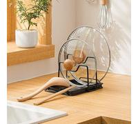 STARRY G Repose-Ustensiles de Cuisine avec Tampon d'Égouttement et Support de Couvercle, Résistant à la Chaleur, Double Couche