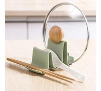 STARRY G Support pour couvercle de casserole, repose-ustensiles de cuisine, repose-cuillère en forme de vague avec support de couvercle, spatules, ustensiles de cuisine - Vert