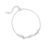 Starry Galaxy Bracelet pour femme en argent pur 999 avec pierres de zircon (or blanc)