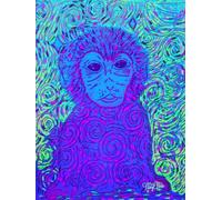 Starry Monkey, 200 Unlined, Star-Detailed, 8x11 Page, Hardcover Journal, Art Pad, Sketchbook, Drawing Book: Created With Hand-Drawn Art By: Artist Mary Elisabeth Linder @ MaryEMade