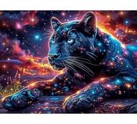 Starry Nebula Panthère Noire 1000 Pieces Casse-tête pour Ado en Carton Épais Rigide Animal Animal de Compagnie Facile Débutant Jeu De Société Soirée Entre Amis Cadeau Anniversaire Premium 1000 PC