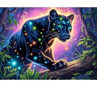 Starry Nebula Panthère Noire 500 Pièces Puzzle pour Ado en Carton Anti-Déchirure Animaux fantastiques vibrants Facile Débutant Jeu De Société Soirée Entre Amis Cadeau Anniversaire Petit Prix 500 PCS/