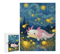 Starry Night Axolotl Adventure Puzzle 1000 Pièces Educa Jouet en Bois Cadeau Unique Décoration Intérieure Jeu Éducatif Challenge Toy Adultes Et Enfants À Partir De 14 Ans 500 PCS