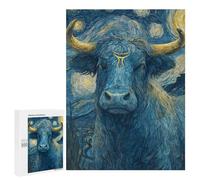 Starry Night Bull Art Print -1 Puzzle 1000 Pièces Educa Jouet en Bois Cadeau Unique Décoration Intérieure Jeu Éducatif Challenge Toy Adultes Et Enfants À Partir De 14 Ans 500 PCS