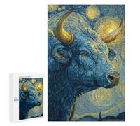 Starry Night Bull Art Print -2 Puzzle 1000 Pièces Educa Jouet en Bois Cadeau Unique Décoration Intérieure Jeu Éducatif Challenge Toy Adultes Et Enfants À Partir De 14 Ans 1000 PCS