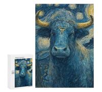 Starry Night Bull Art Print Puzzle 1000 Pièces Educa Jouet en Bois Cadeau Unique Décoration Intérieure Jeu Éducatif Challenge Toy Adultes Et Enfants À Partir De 14 Ans 300 PCS