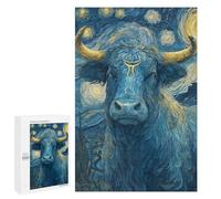 Starry Night Bull Art Print Puzzle 1000 Pièces Educa Jouet en Bois Cadeau Unique Décoration Intérieure Jeu Éducatif Challenge Toy Adultes Et Enfants À Partir De 14 Ans 1000 PCS