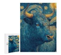Starry Night Bull Painting Puzzle 500 Pièces Educa Jouet en Bois Cadeau Unique Décoration Intérieure Jeu Éducatif Challenge Toy Adultes Et Enfants À Partir De 14 Ans 500 PCS