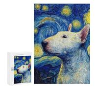 Starry Night Bull Terrier Art Print -1 Puzzle 1000 Pièces Educa Jouet en Bois Cadeau Unique Décoration Intérieure Jeu Éducatif Challenge Toy Adultes Et Enfants À Partir De 14 Ans 300 PCS